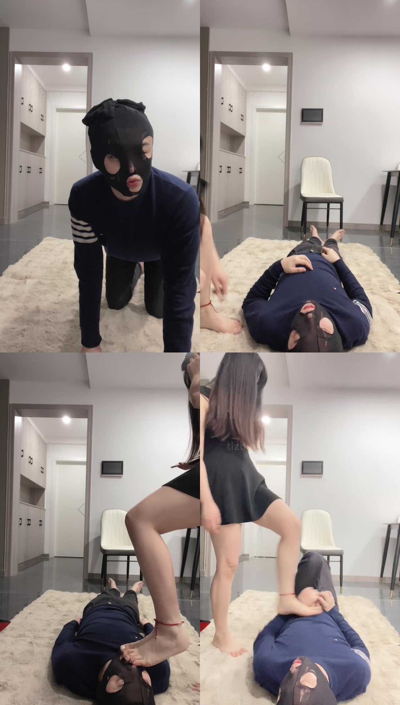 【婷S】裸足全体重踩踏/数据线抽