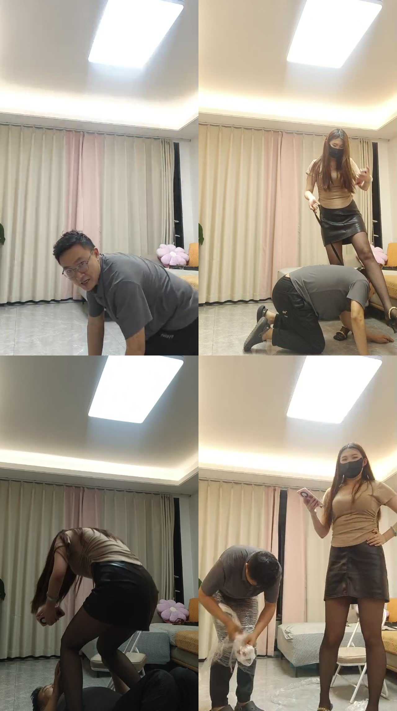 【江婉南】长腿模特虐-鞭打耳光/舔脏鞋/黑丝踩虐/保鲜膜捆绑
