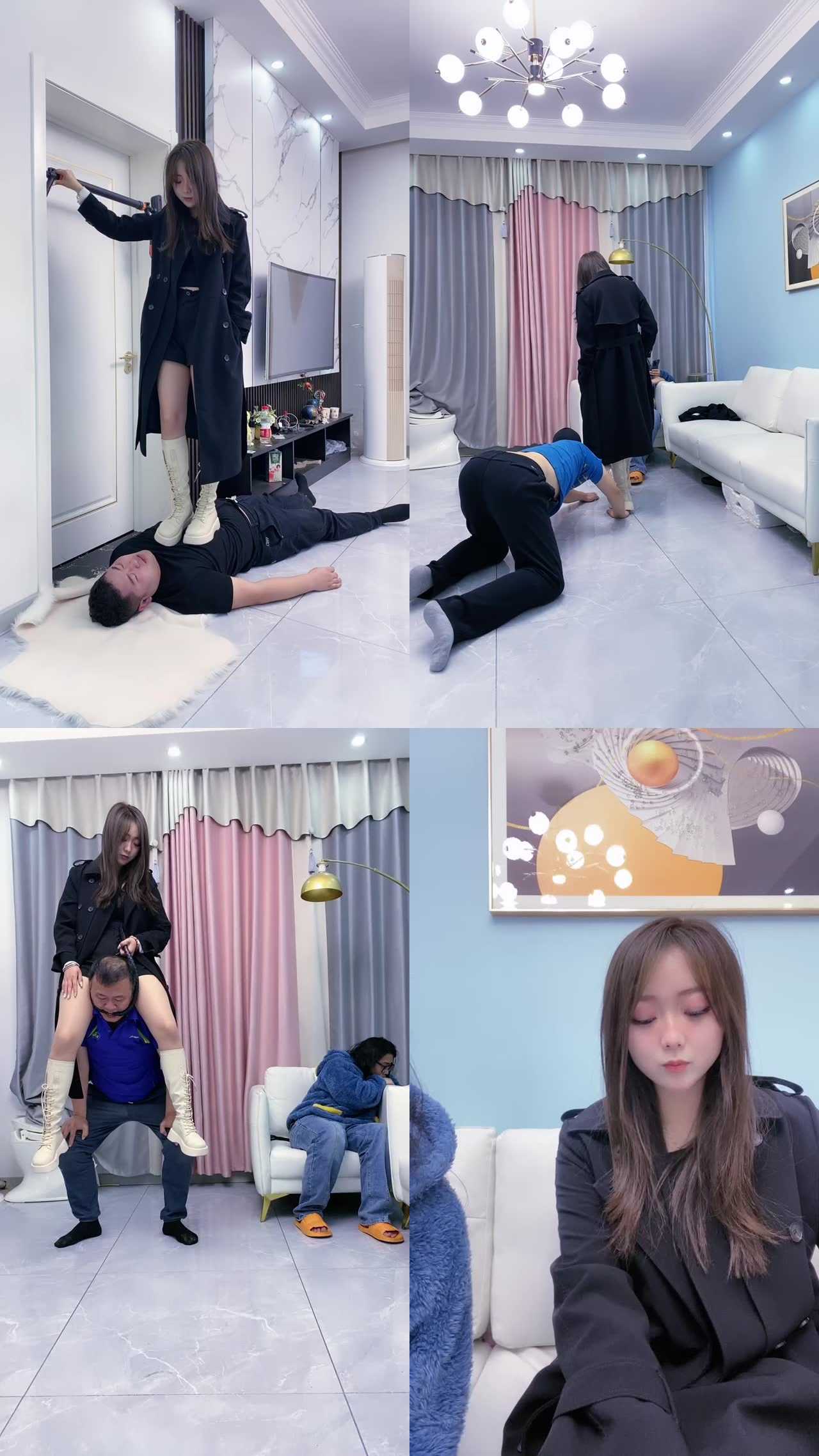 【麋鹿银儿】长靴车模-全体重踩踏/碾压狗爪/狗舌舔脏鞋底