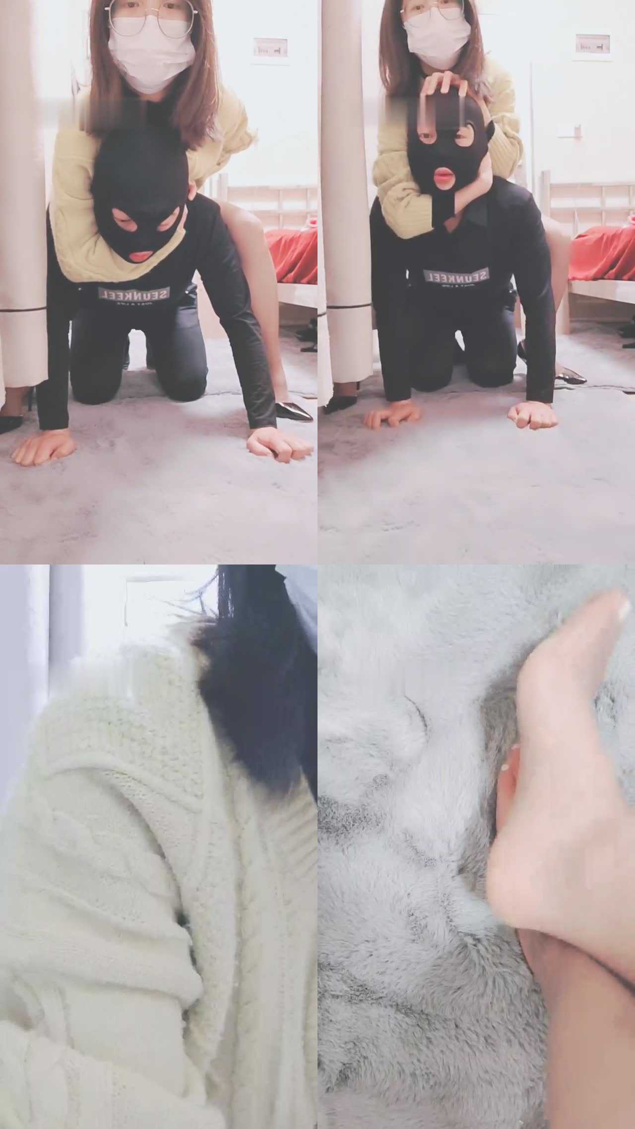 【灵竹】锁喉踢打疯狂折磨贱狗