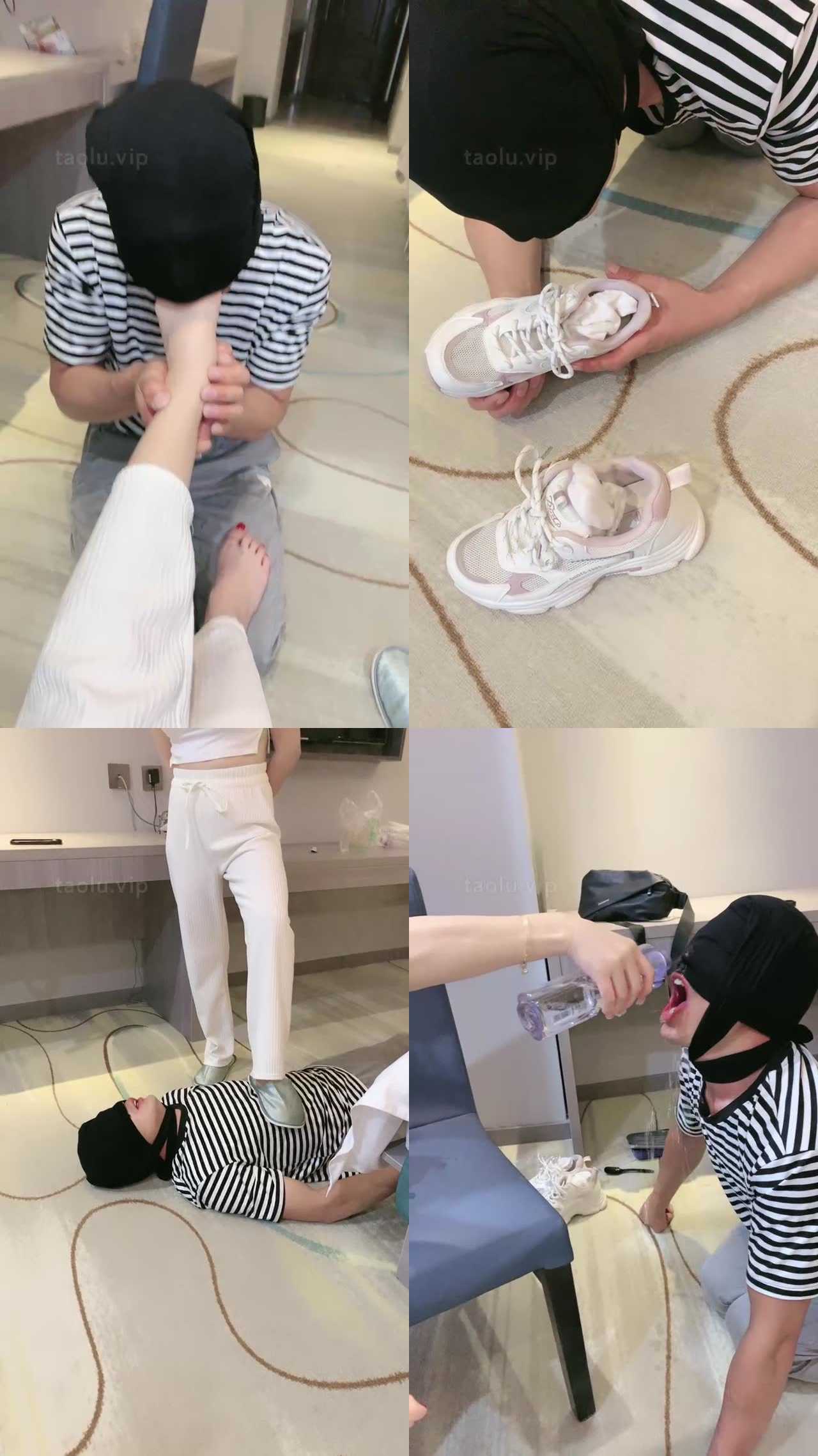 【蜜糖情侣】清晨圈养狗舔脚舔鞋伺候