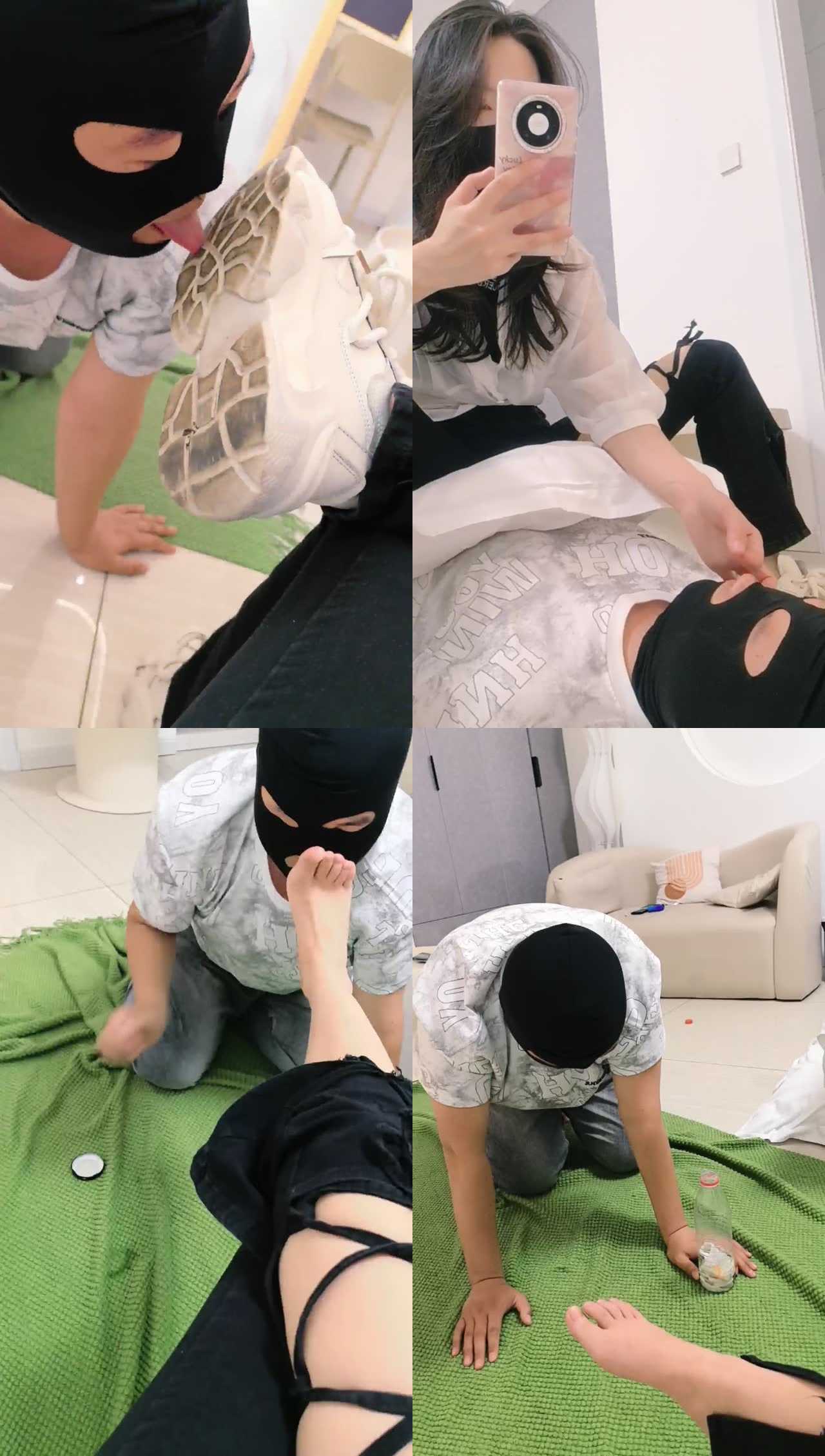 【90喵s】舔闻脏鞋白袜/全体重踩踏/袜子塞嘴