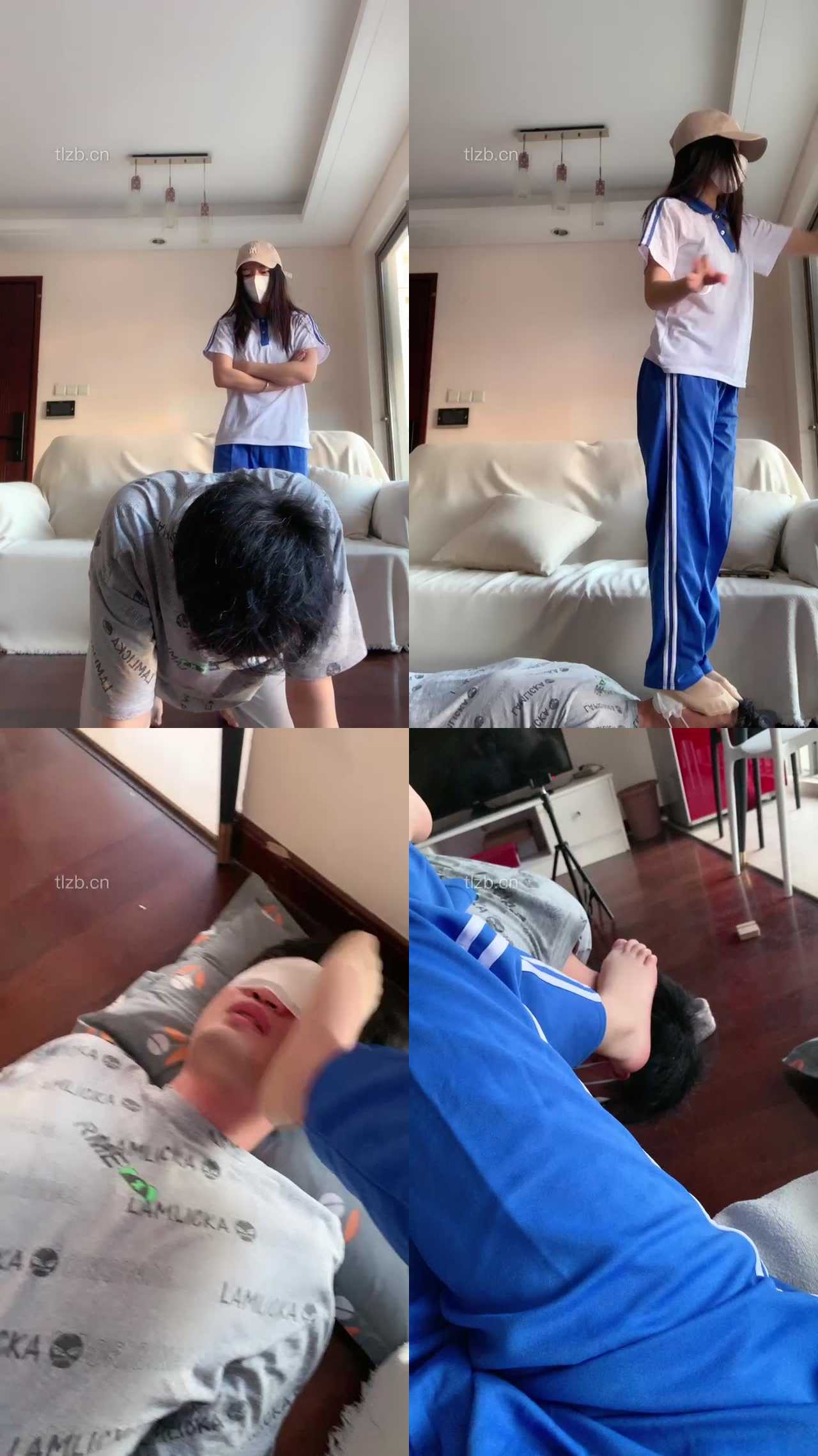 【宝爷】学生服-小白鞋船袜踩虐/掐脖窒息