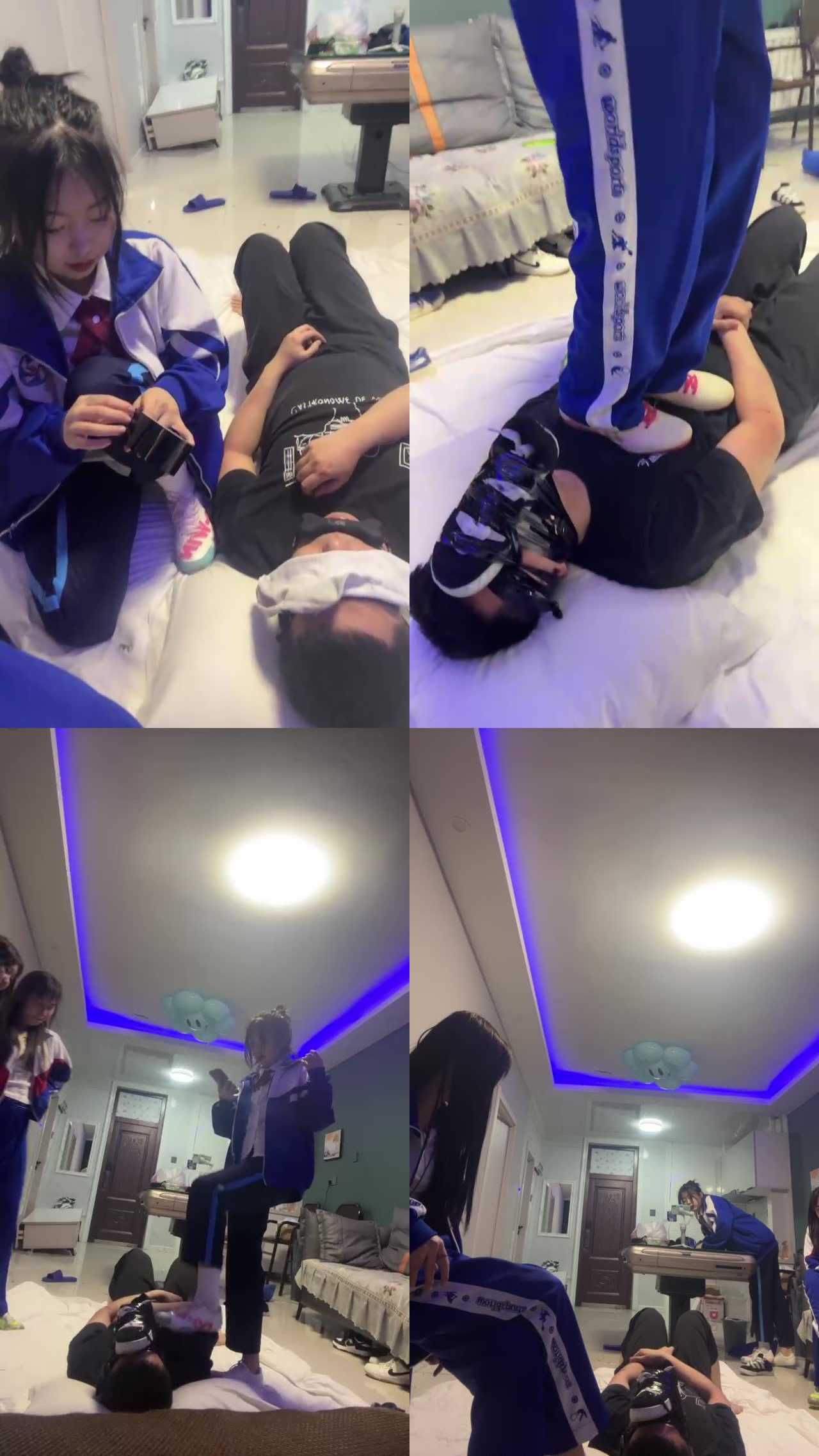 【精神小妹】4S学生主钉子鞋暴力踩跺-臭鞋袜封嘴