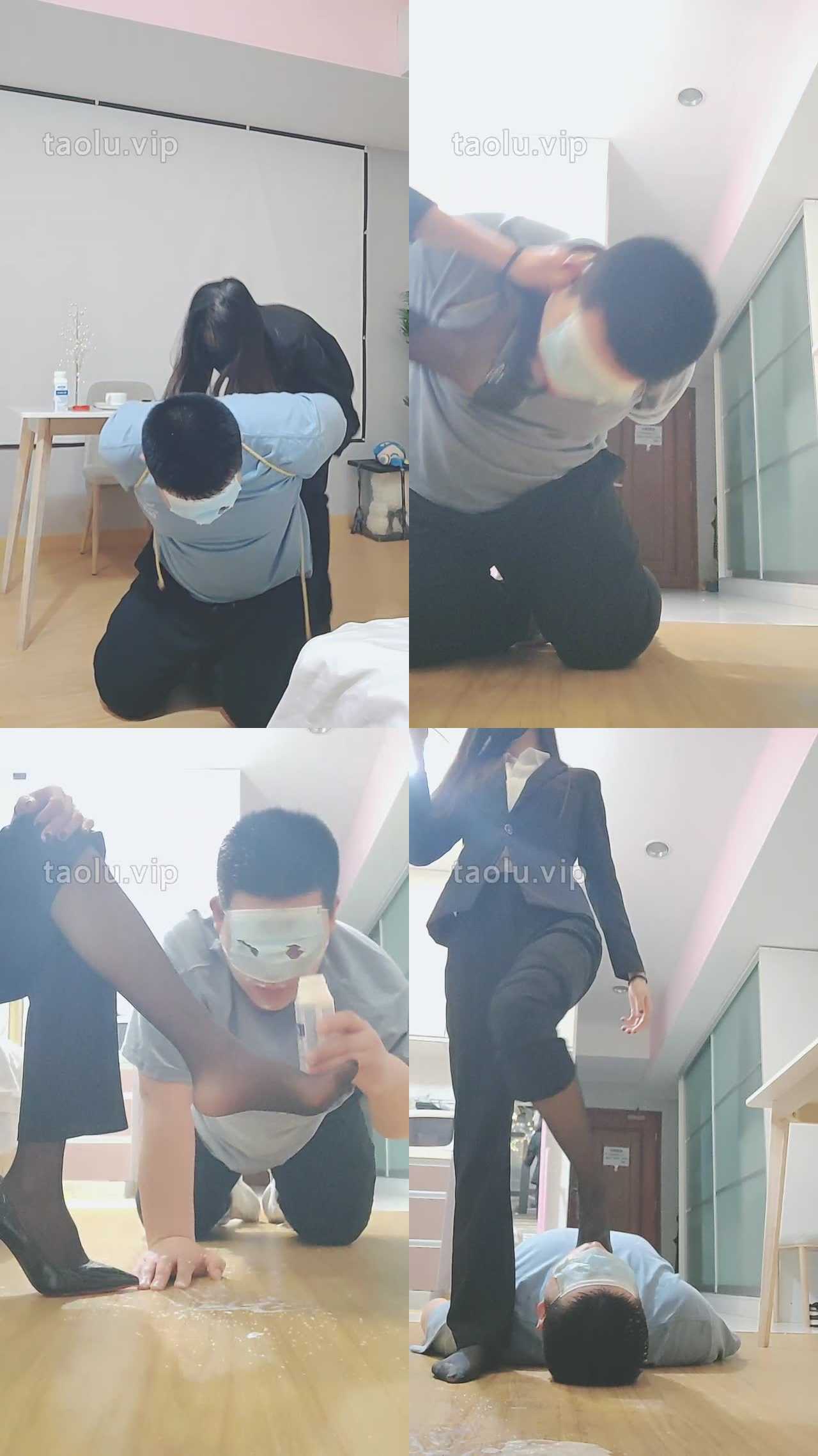 【美娜格格】剧情-霸道总裁归来-捆绑/舔地板酸奶/脚深喉/揪耳朵