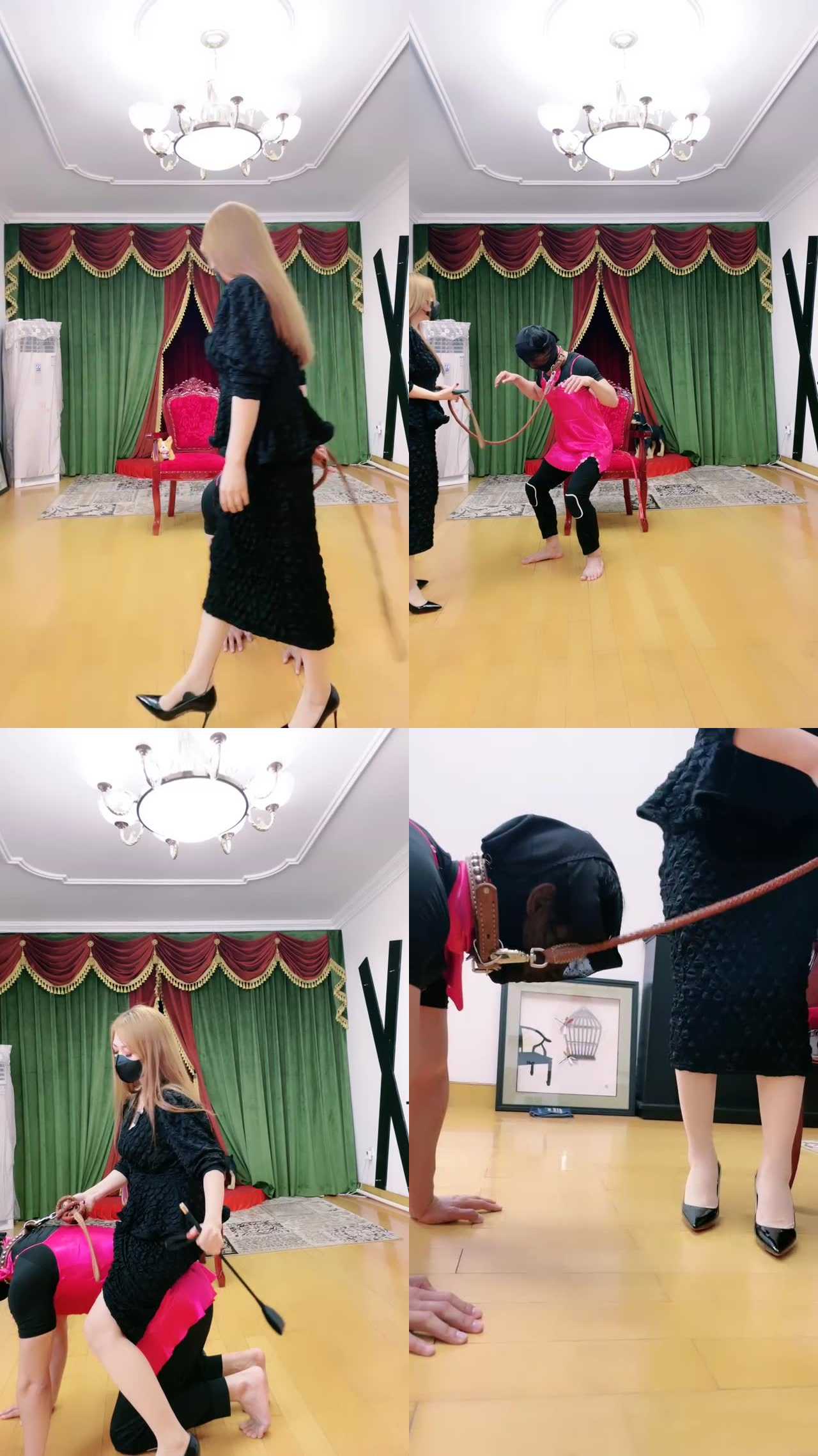【魔鬼天使】重度鞭打/犬化爬行/体罚/狗笼囚禁