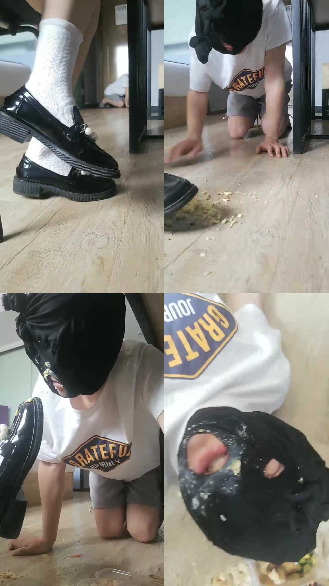 【阿喵】萝莉主皮鞋白袜踩踏喂食