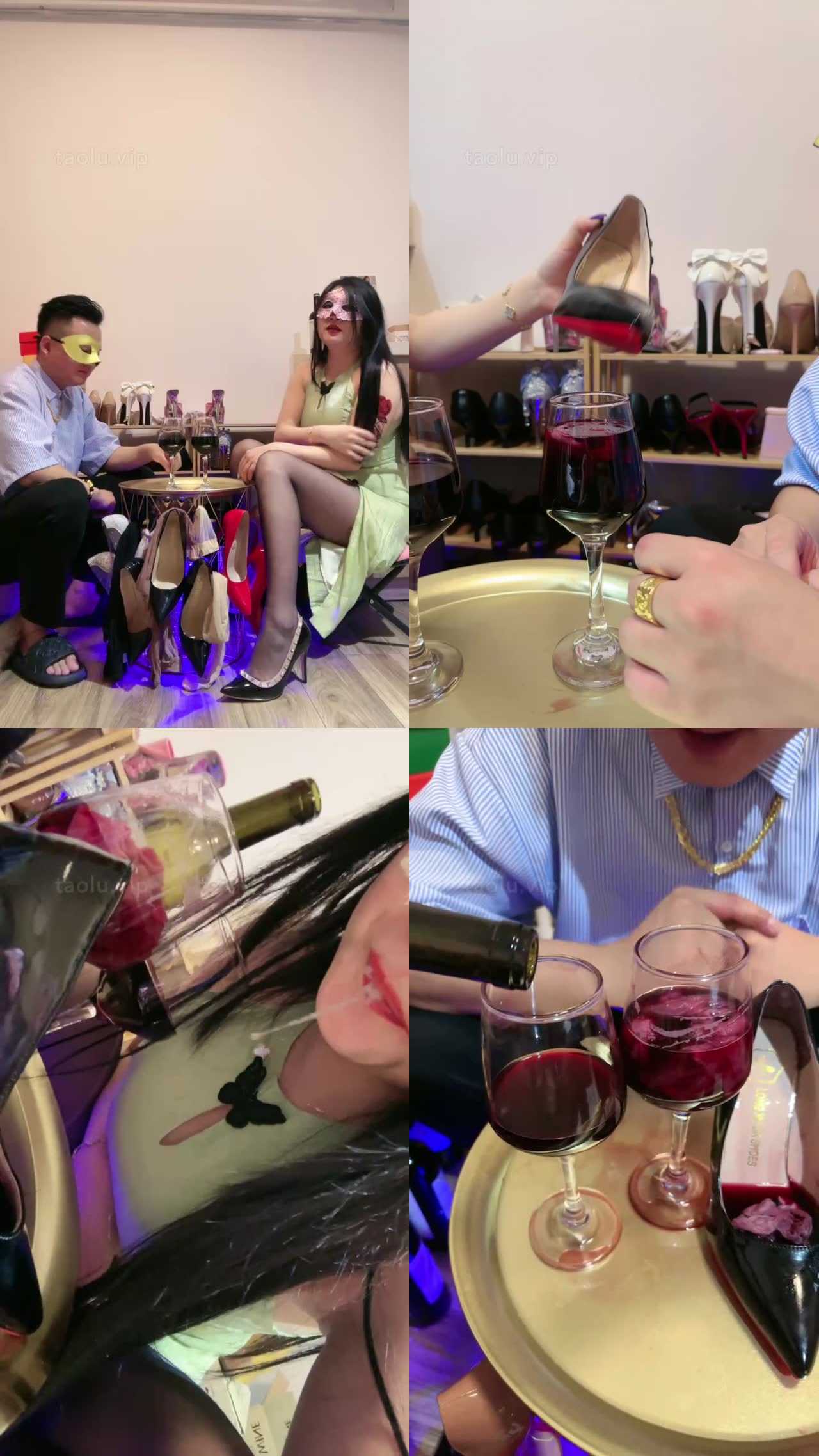 【甜心教主】致命诱惑-红酒配高跟-口水咀嚼袜子