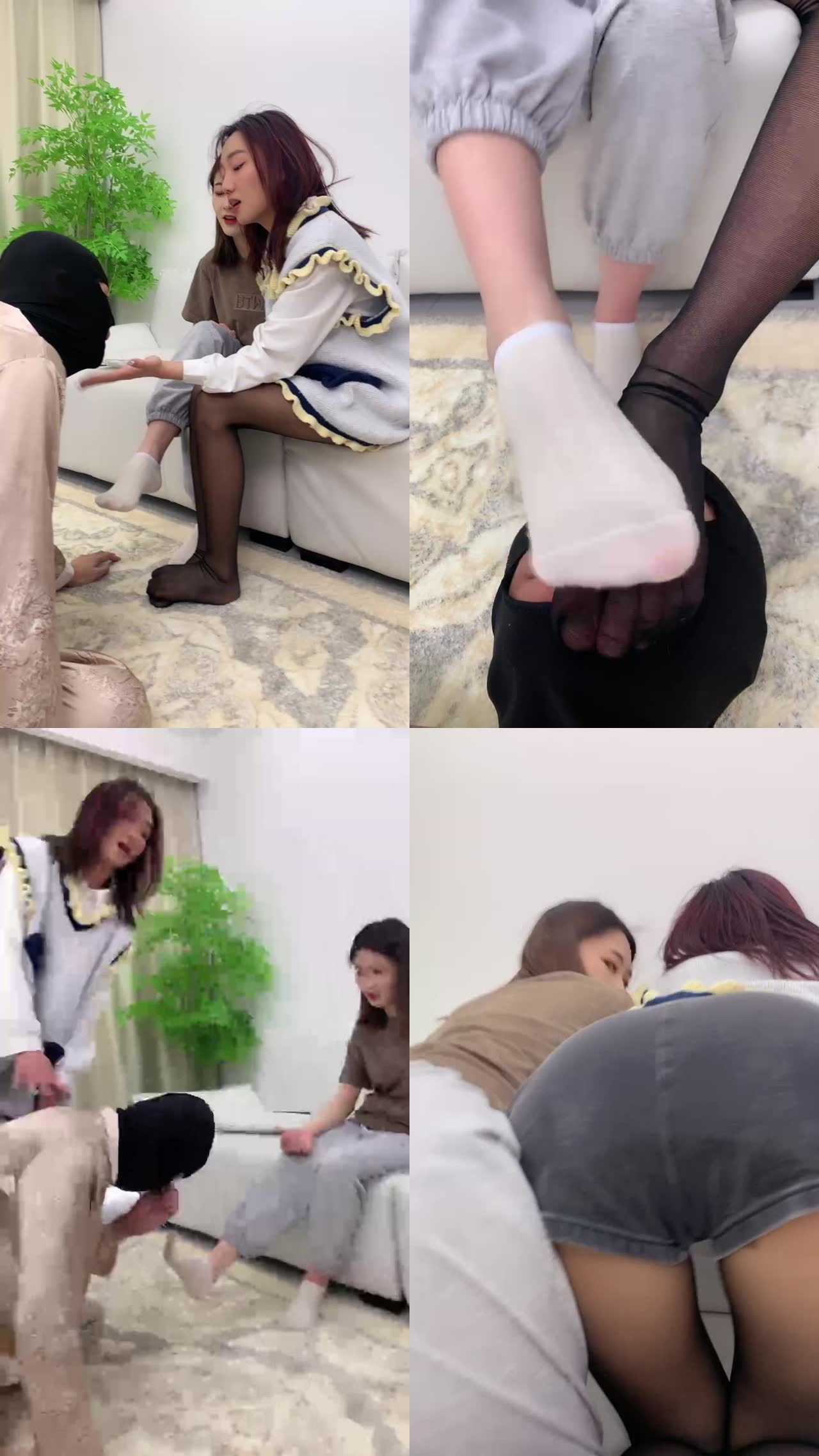 【术术S】双女神-黑丝+白袜气味羞辱/转胯骑马/腿夹