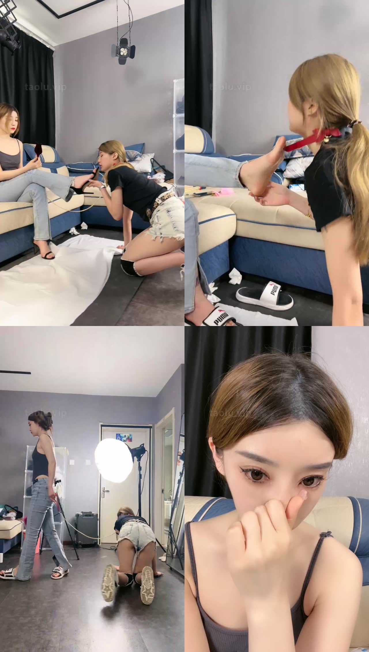 【领主老大】开发女同学做狗-跪舔高跟凉鞋/插嘴/转胯/掐脖窒息