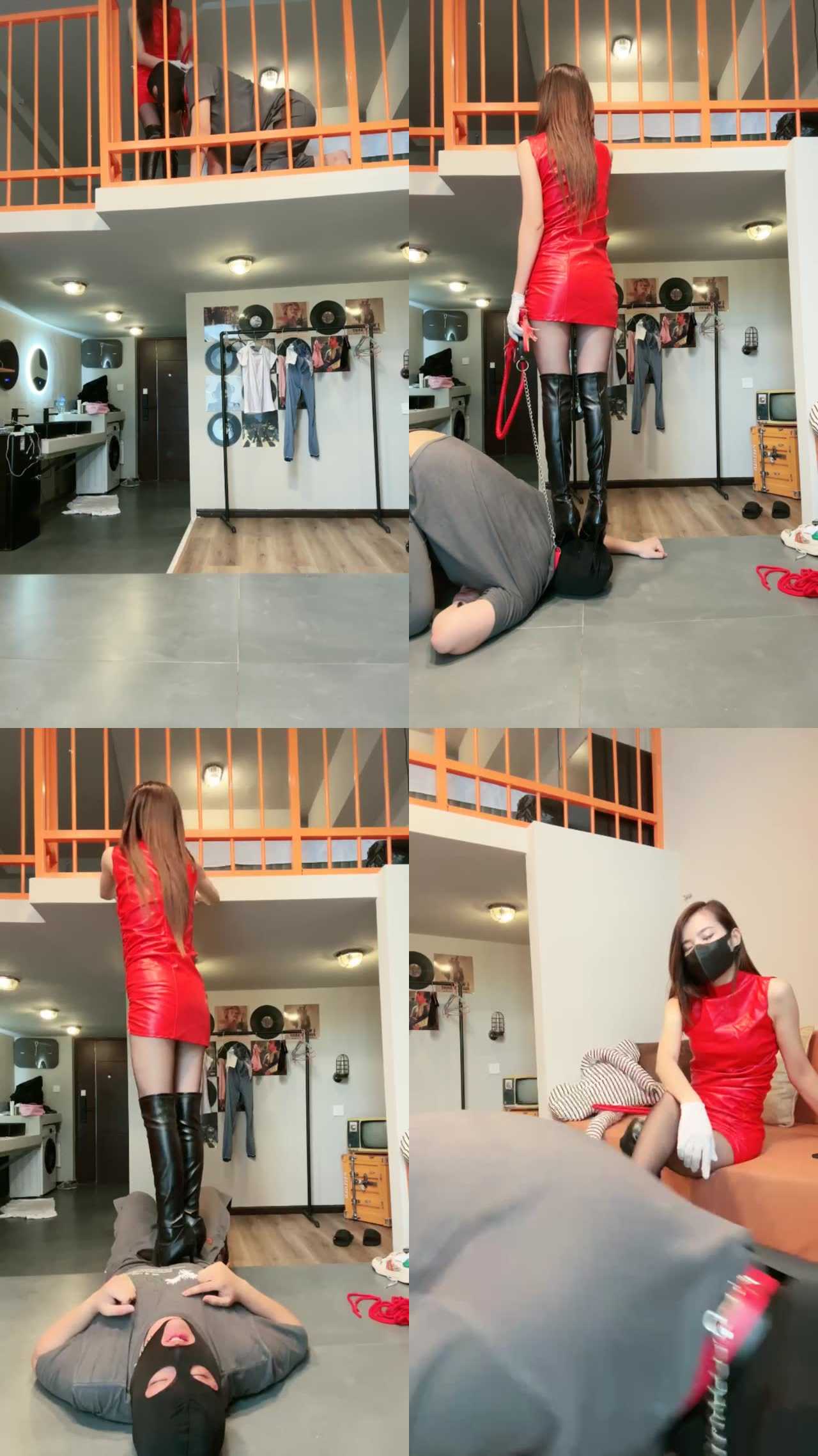 【多多】高跟长靴黑丝诱惑/碾压狗爪/骑马