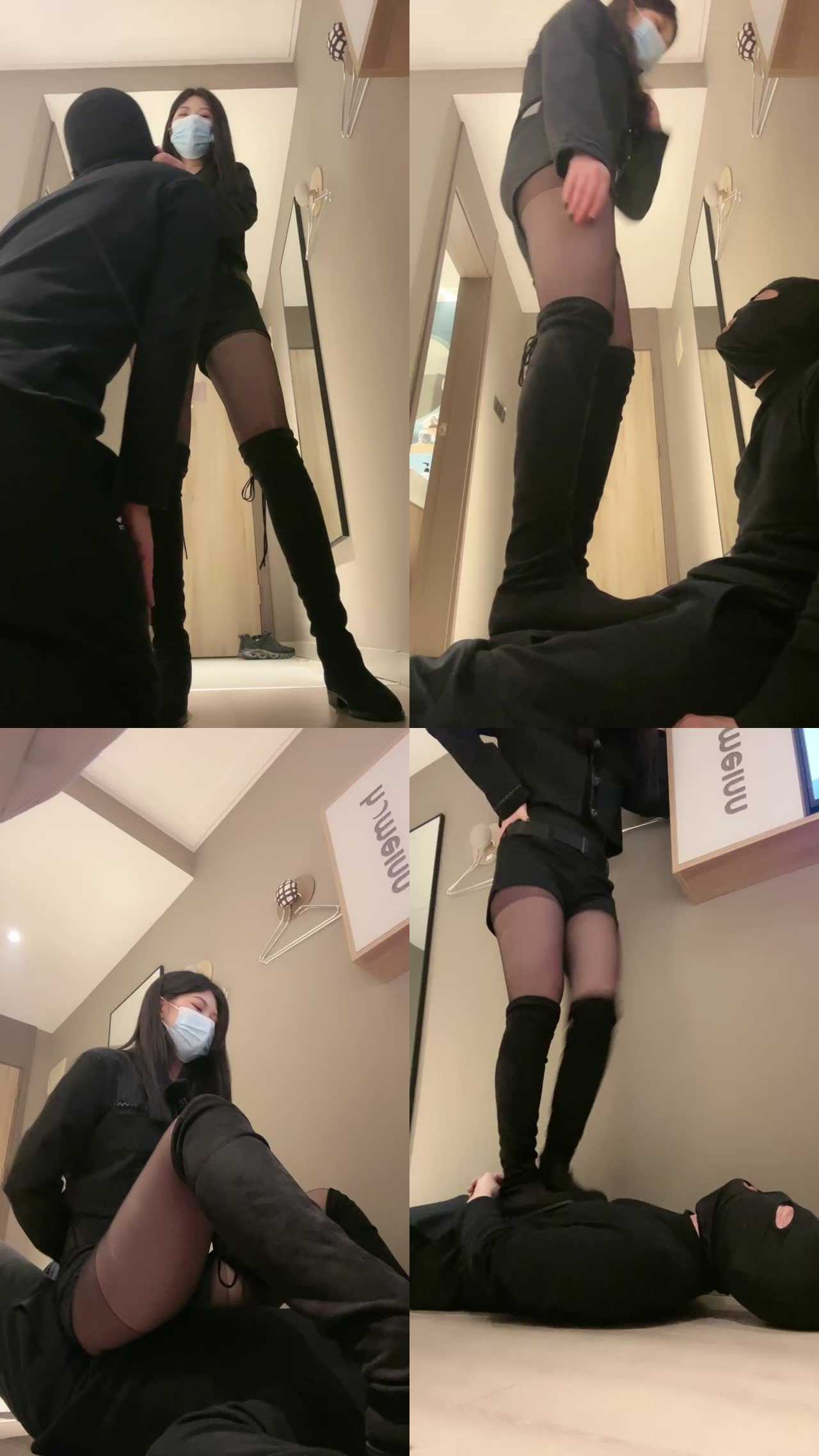 【佳奈】长靴全体重踩踏/转胯骑马/耳光奖励圣水