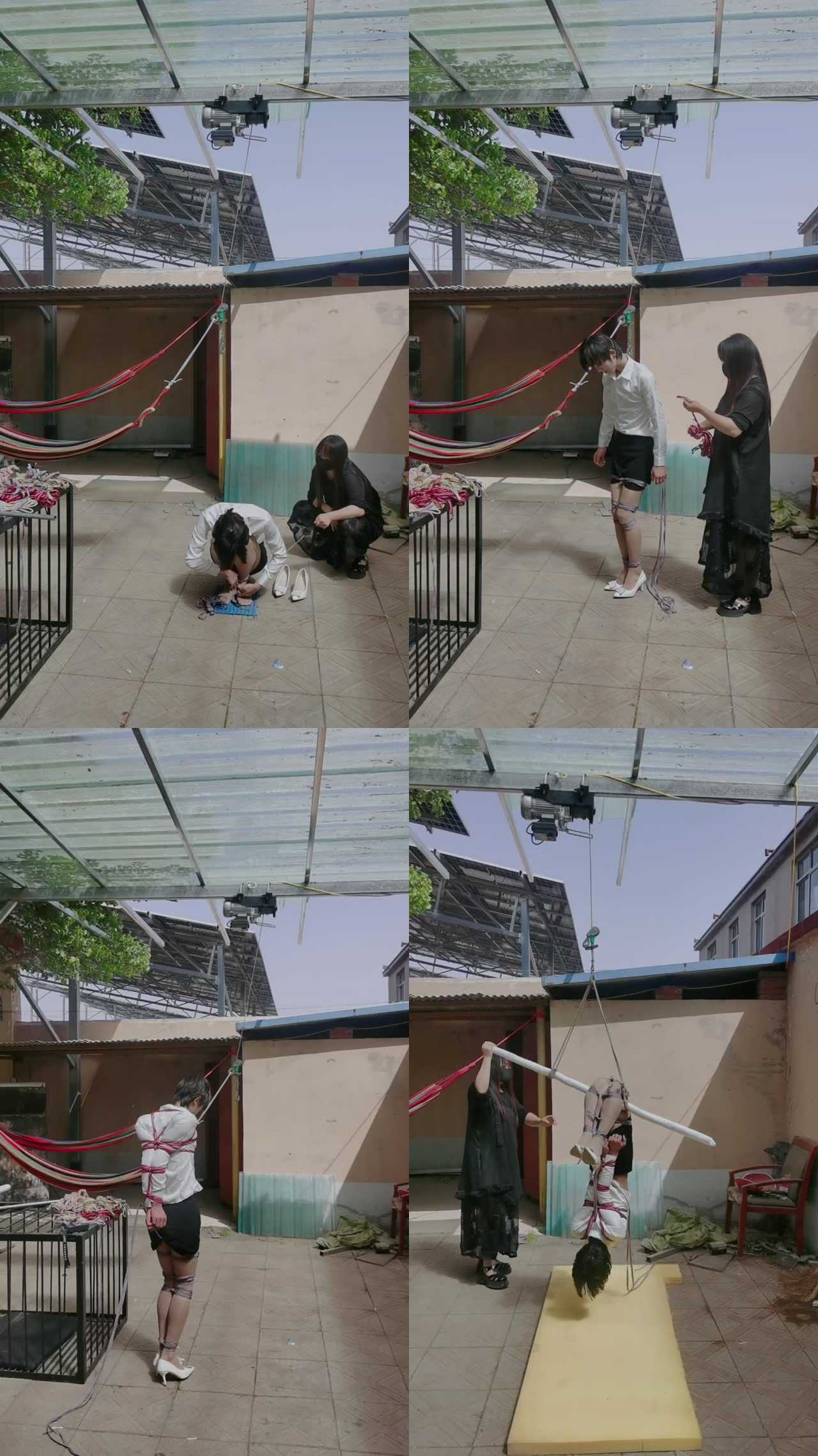 【邯郸媚娘工作室】室外倒吊冰块水窒息