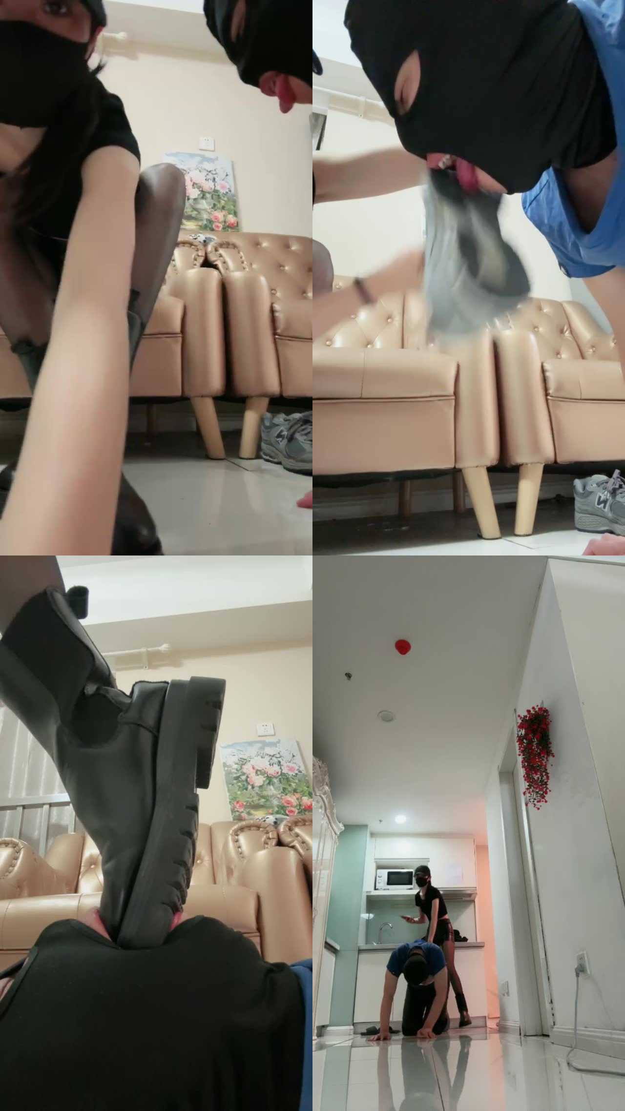 【美娜格格s】人体鞋刷子舔鞋无底线着辱卑微可怜可笑