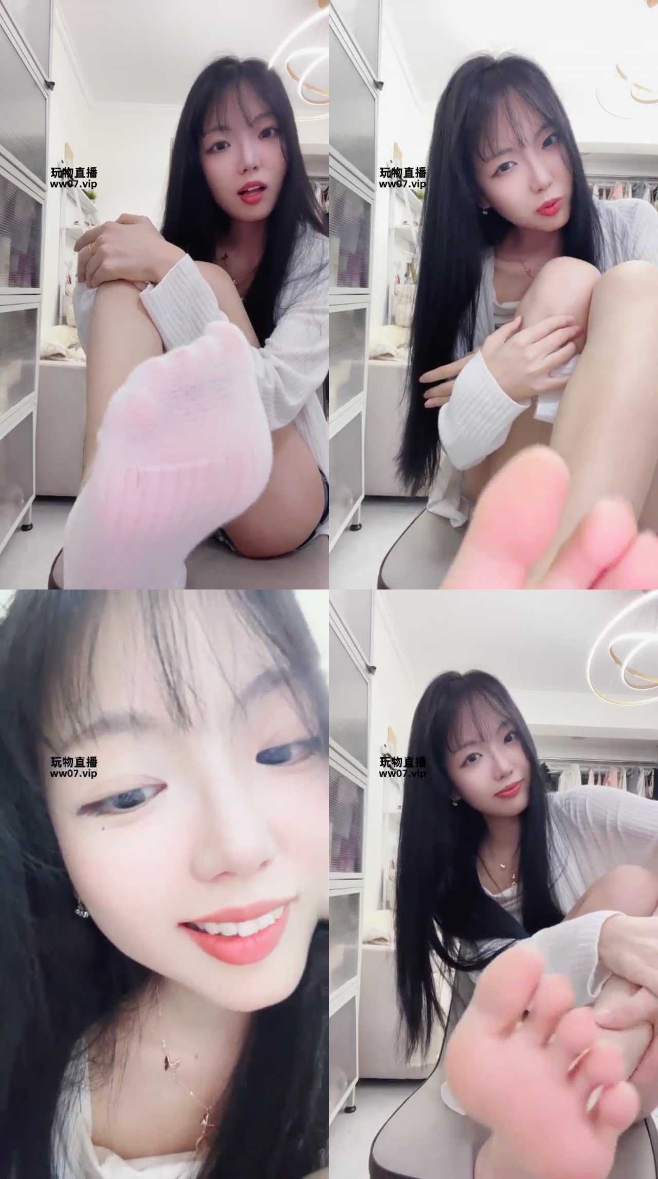 【女神mio】白船袜 裸足红绿灯