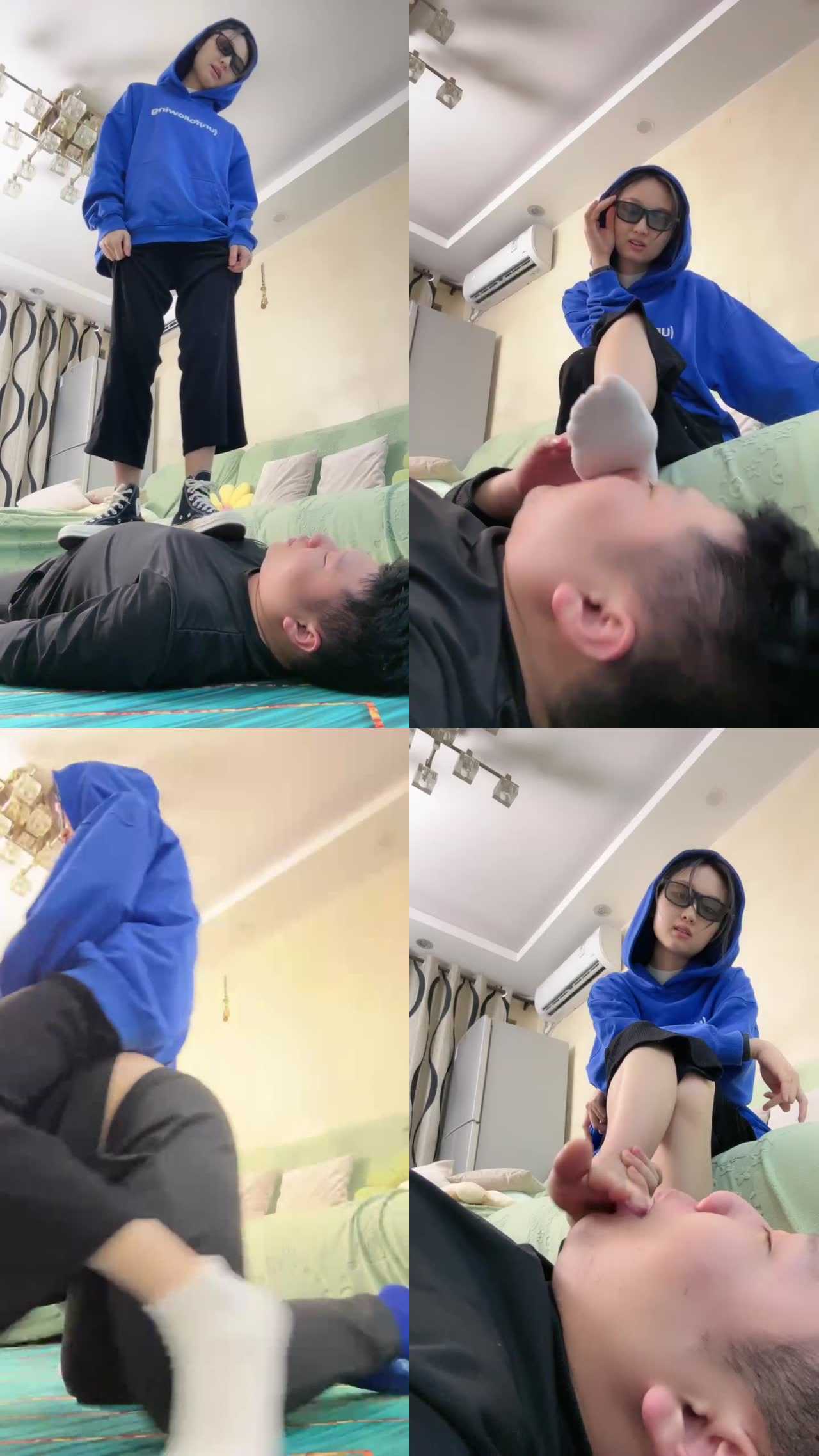 【艾莉】帆布鞋白袜全体重踩踏/转胯