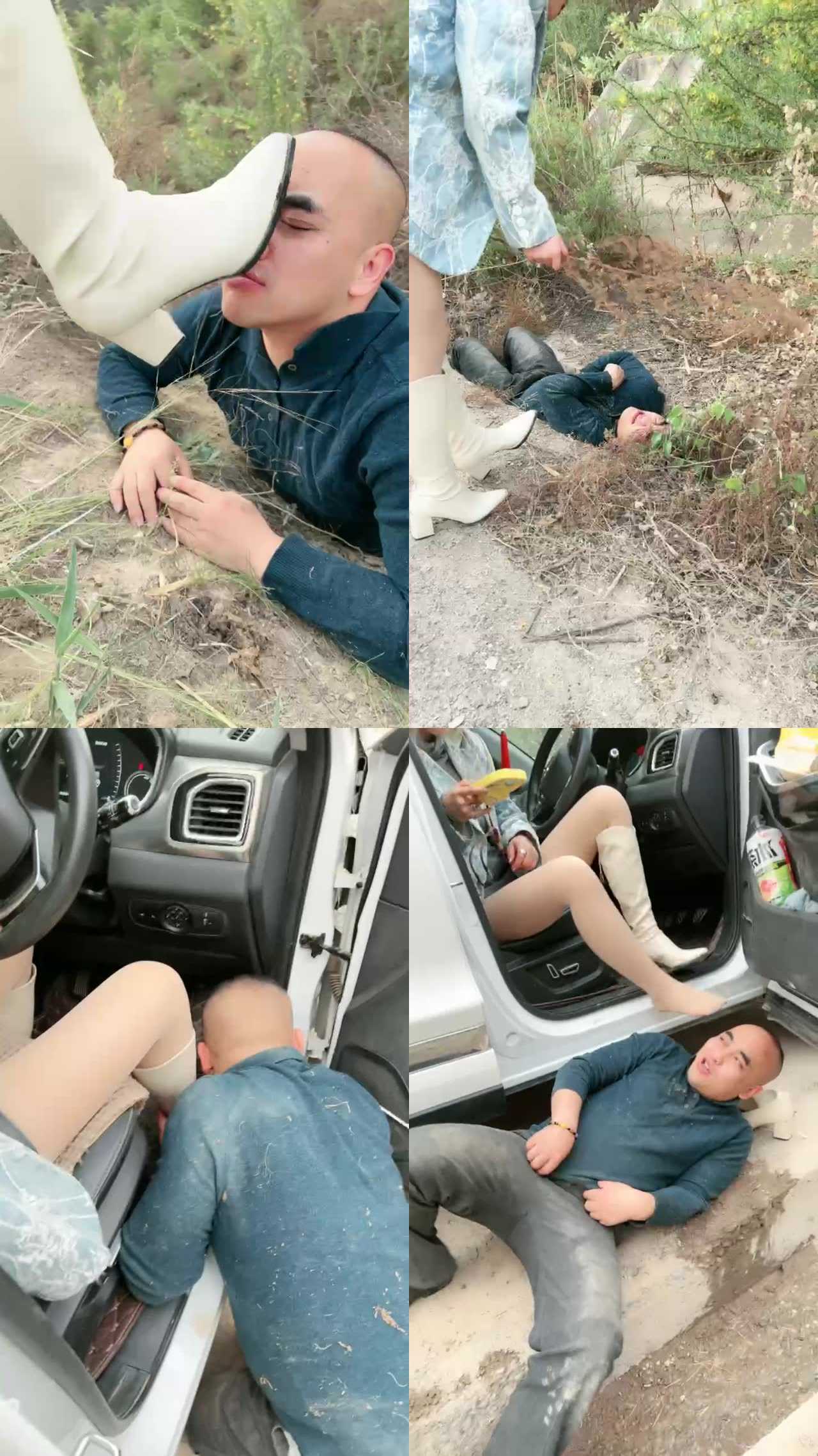 【西北傻子】TJ素人妹妹户外凌虐臭水沟吃牛粪