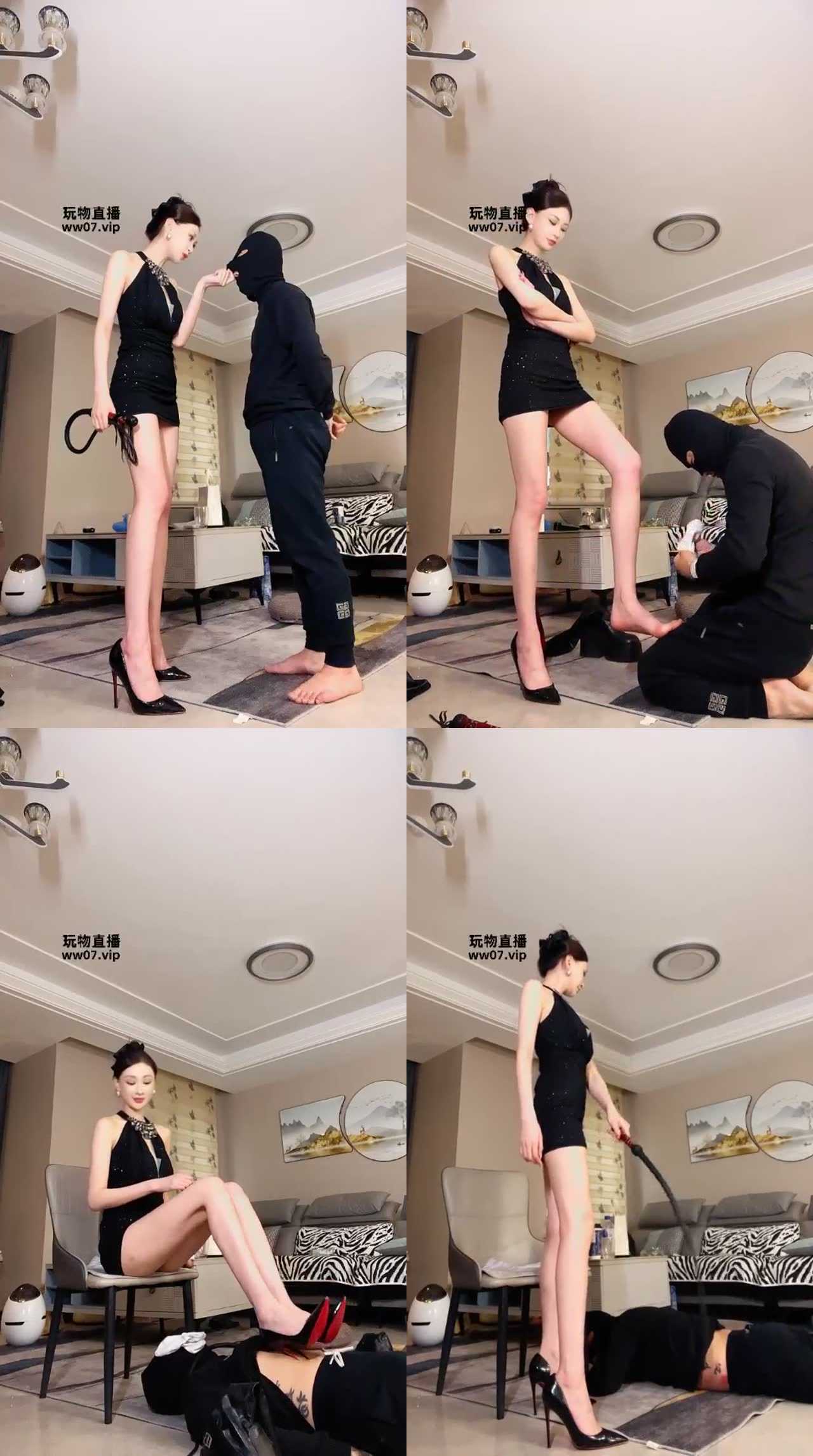 【艾琳】身高羞辱 鞭打165细狗