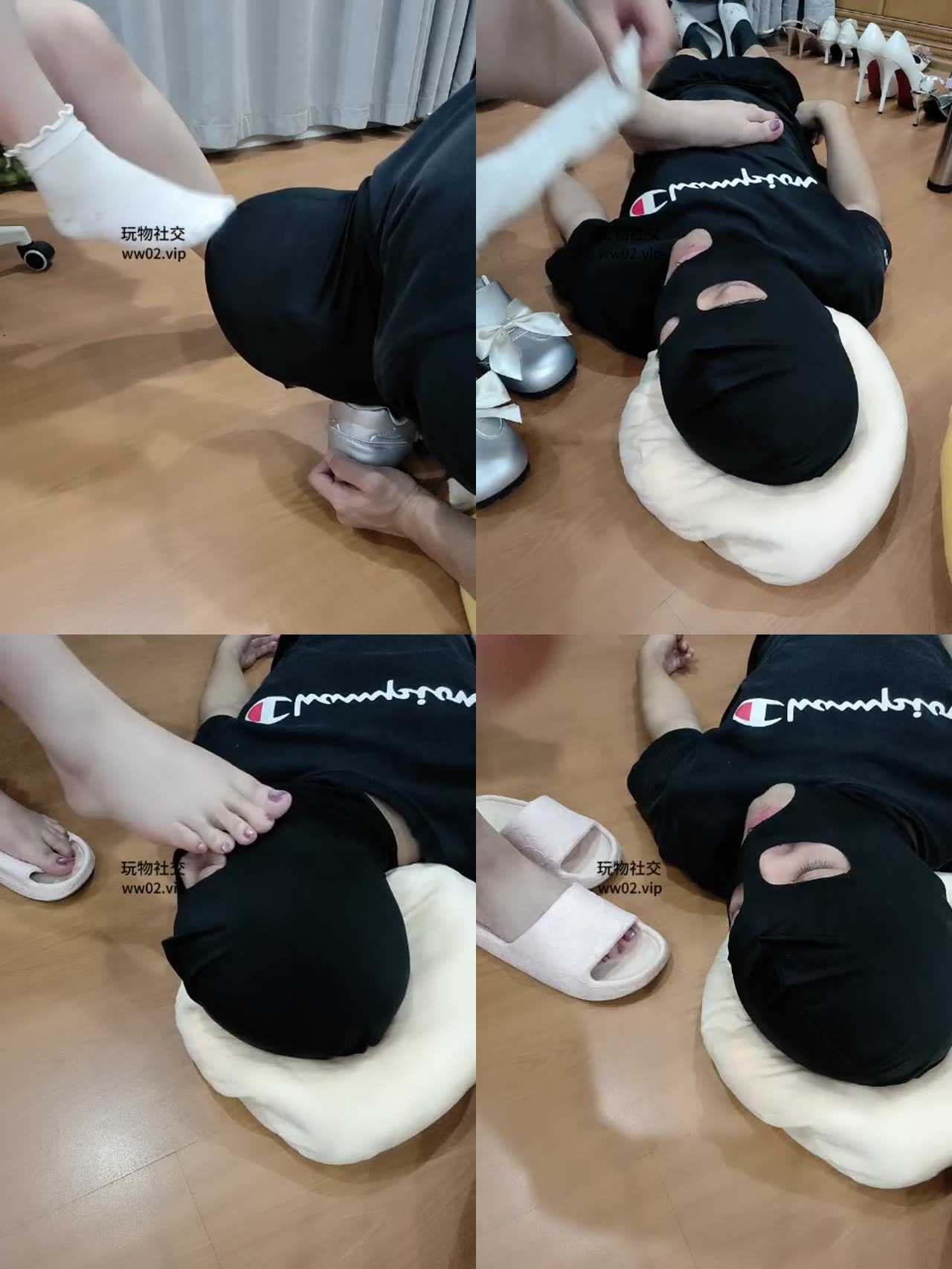 【拽拽】超臭皮鞋白棉袜碾压踩