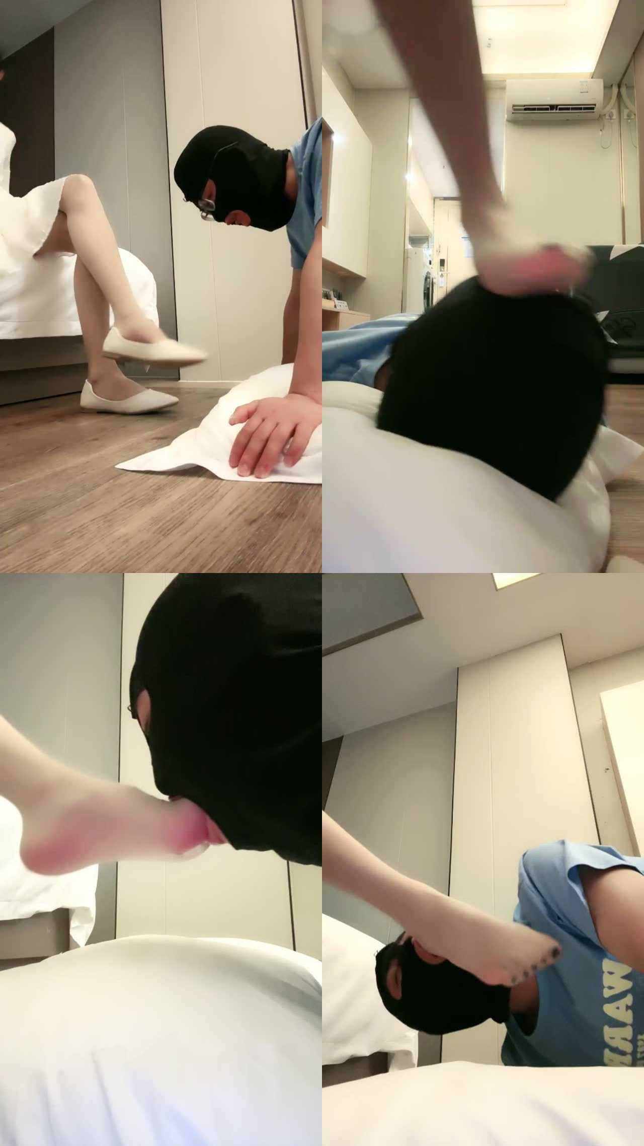 【美娜格格】脏鞋尖插嘴/肉丝脚捂脸窒息