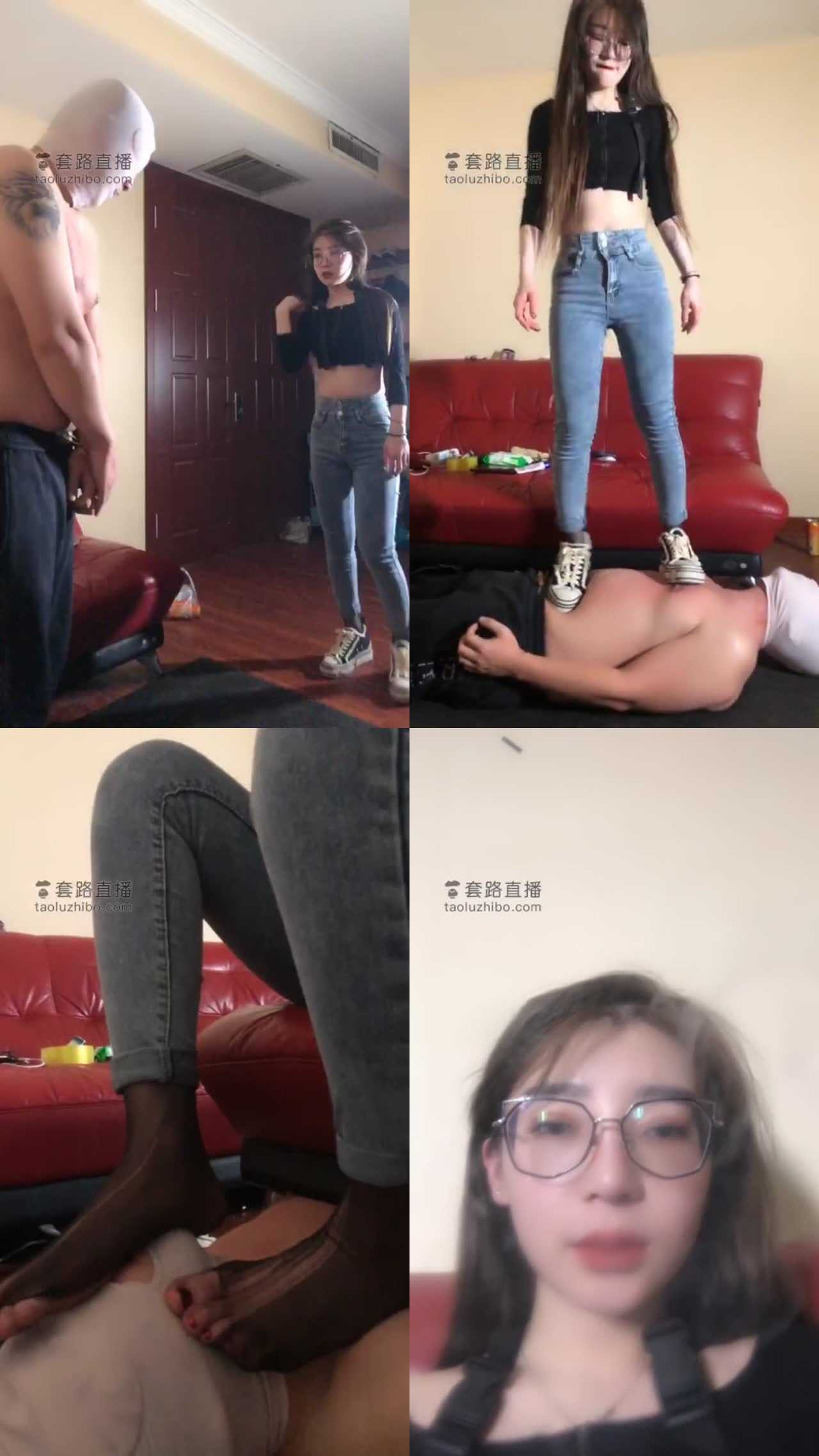 【领主老大】暴揍工具狗-痛苦舔脚/跳踩狗脸/搭腿压腿