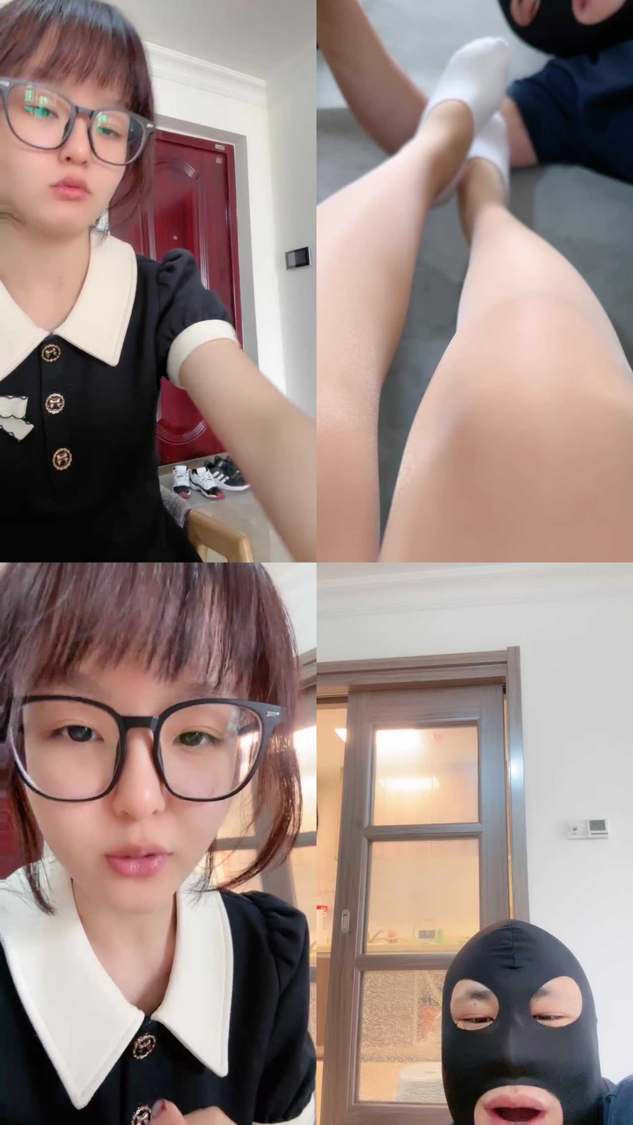 【Siu姐姐】肉丝美腿+白船袜踩虐狗废物