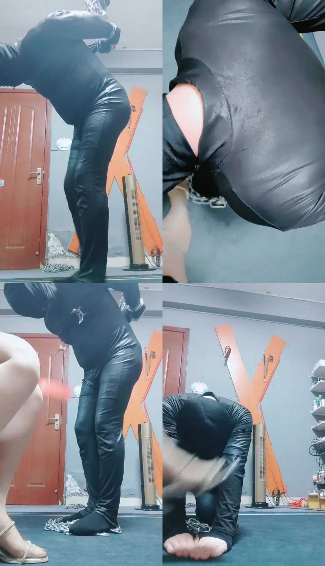 【东营天香百合】铁链吊绑鞭打/夹手指刑/夹子虐乳
