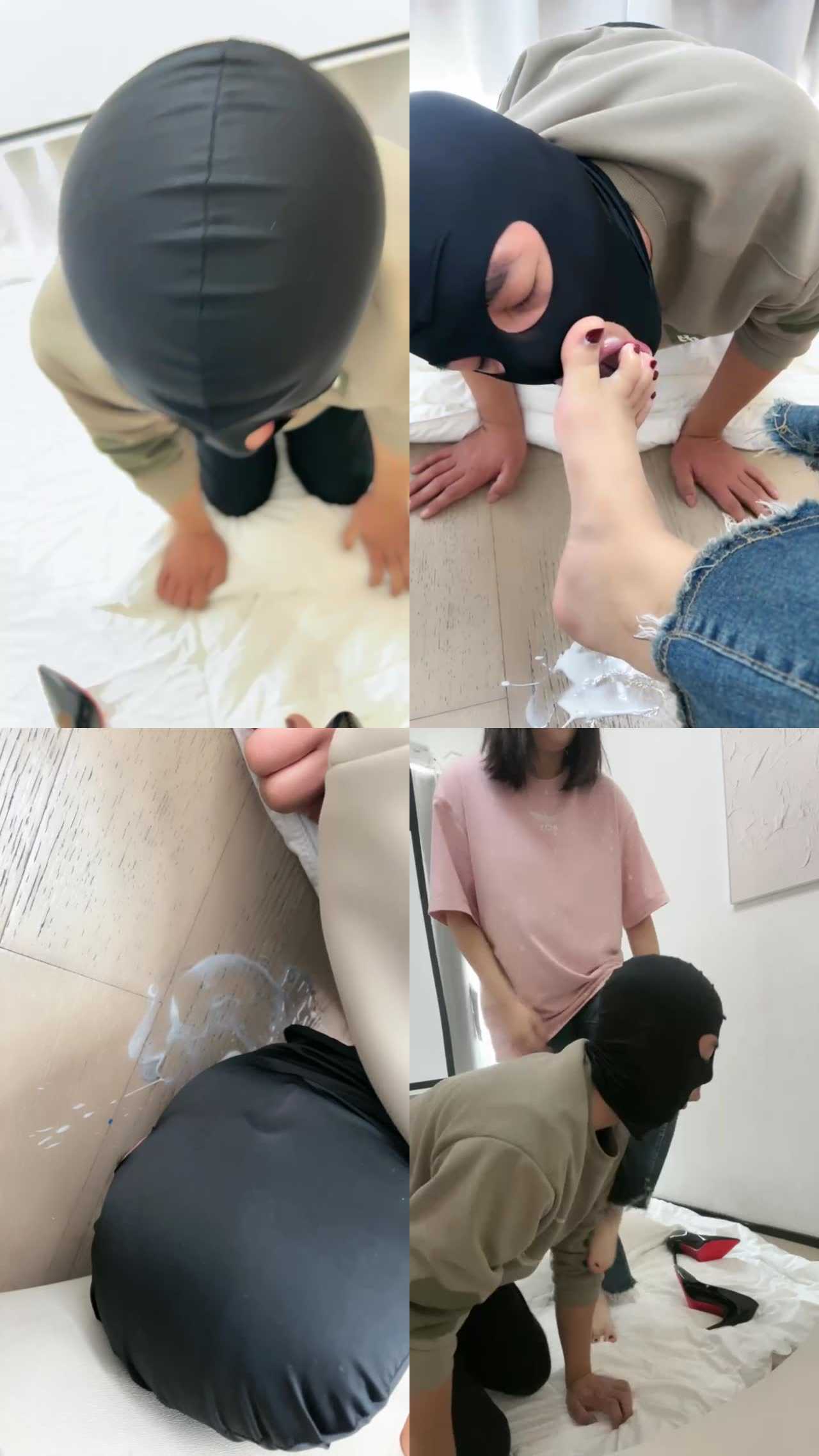 【唯兮夫妻主】高跟插嘴玉足舔/脚踩酸奶喂/腿绞喝圣水