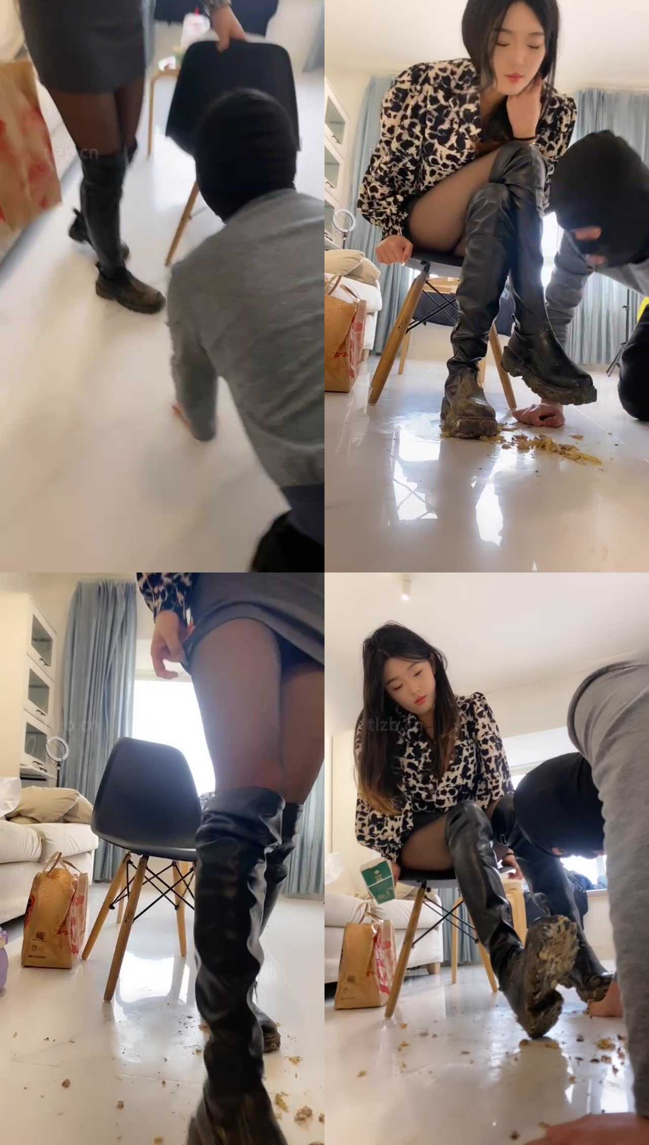 【Esse殿下】爬山后超脏泥巴长靴踩踏喂食