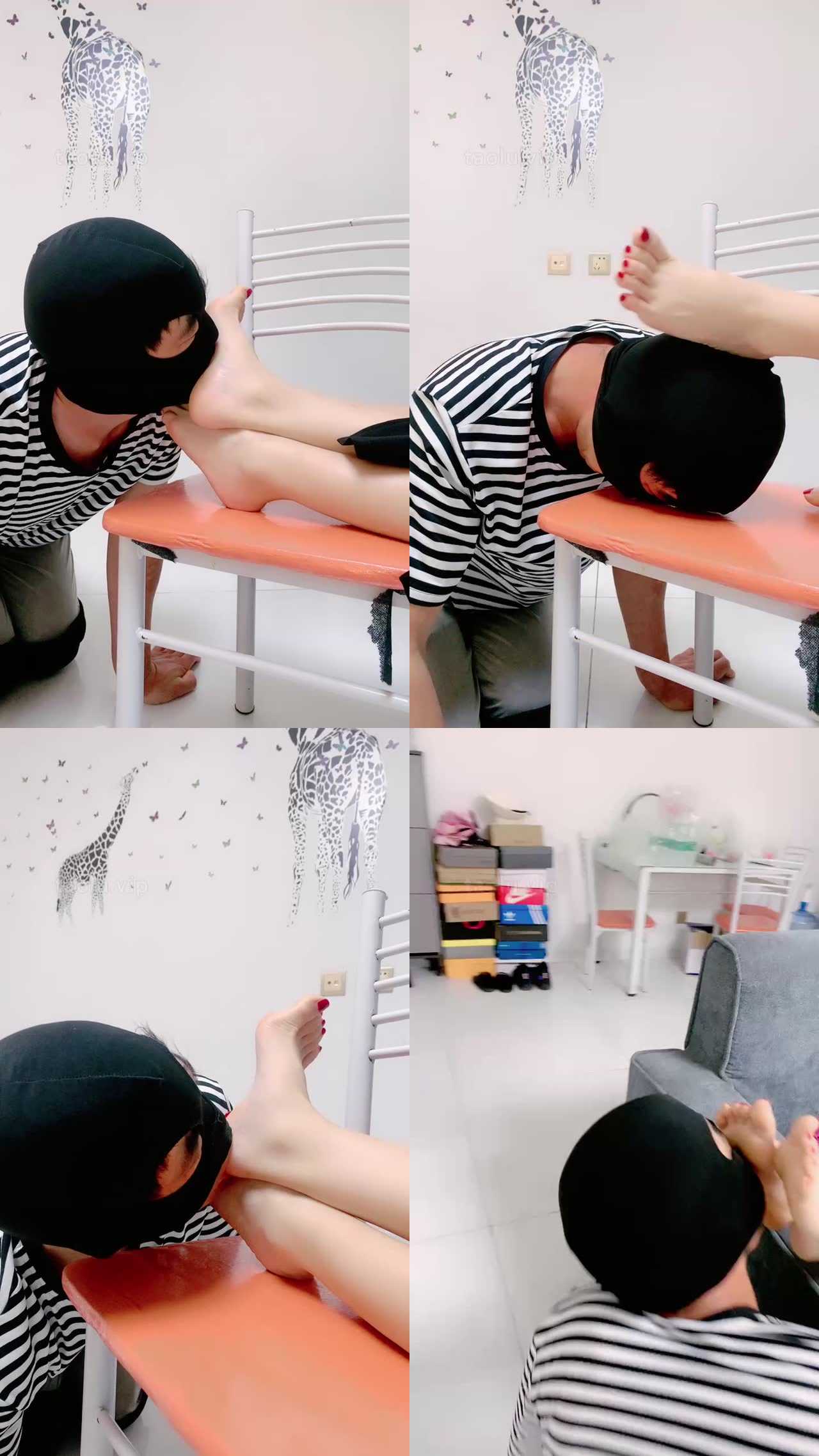 【蜜糖情侣】近距离裸足闻舔恋足调