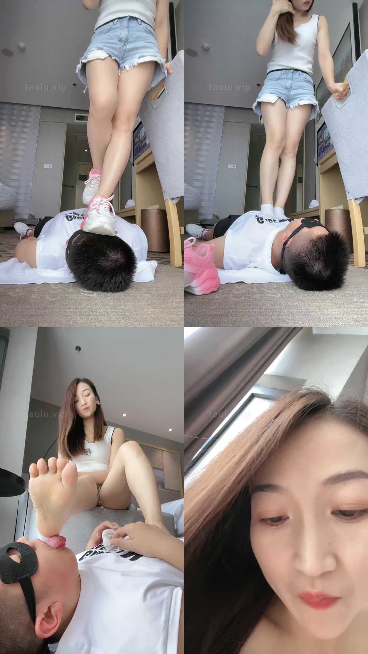 【魅儿】运动鞋白棉袜全体重踩踏