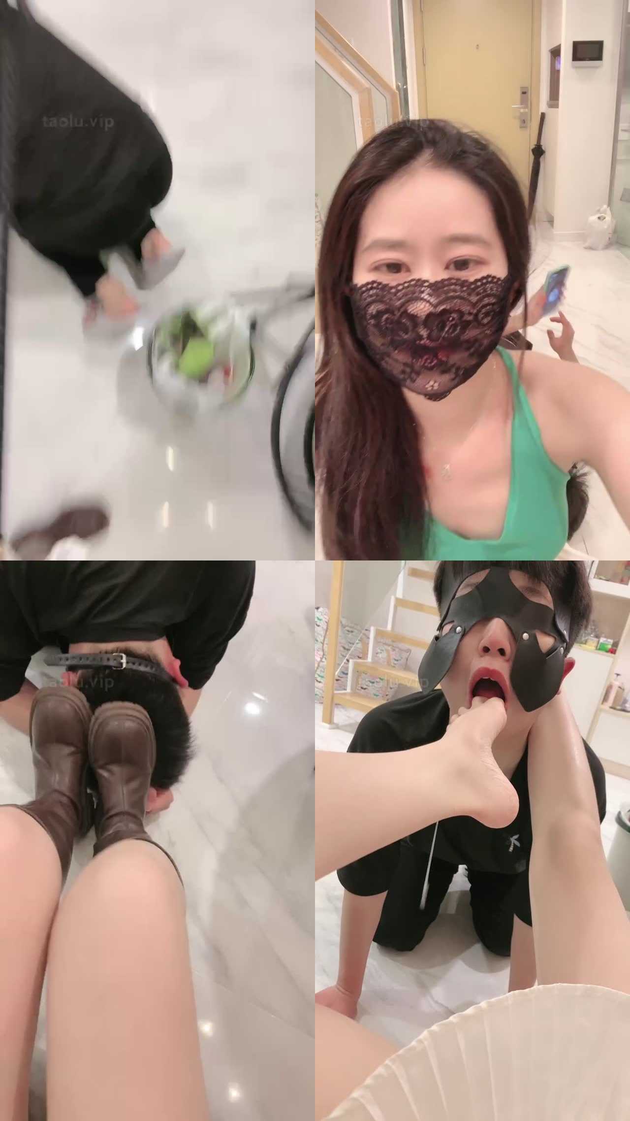 【Rina】狗链遛狗/长靴全体重踩踏/裸足捂脸
