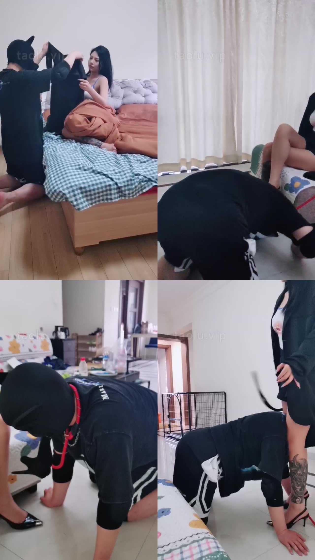 【婉琪】全能家奴tj-强制婶婶/狗笼圈养/伺候起床