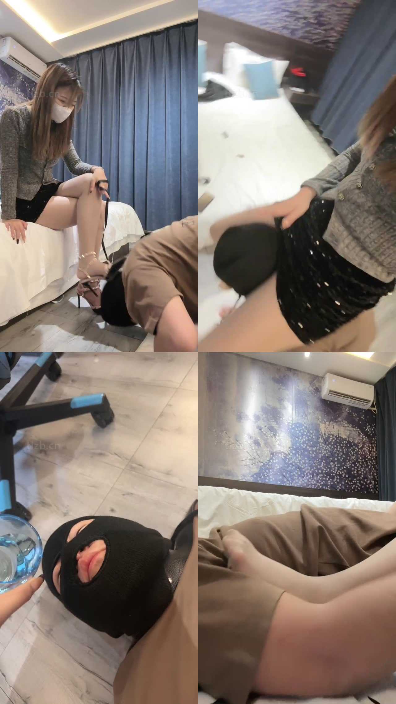 【晓雅】铆钉高跟玩虐/耳光/牵狗链/胯下辱