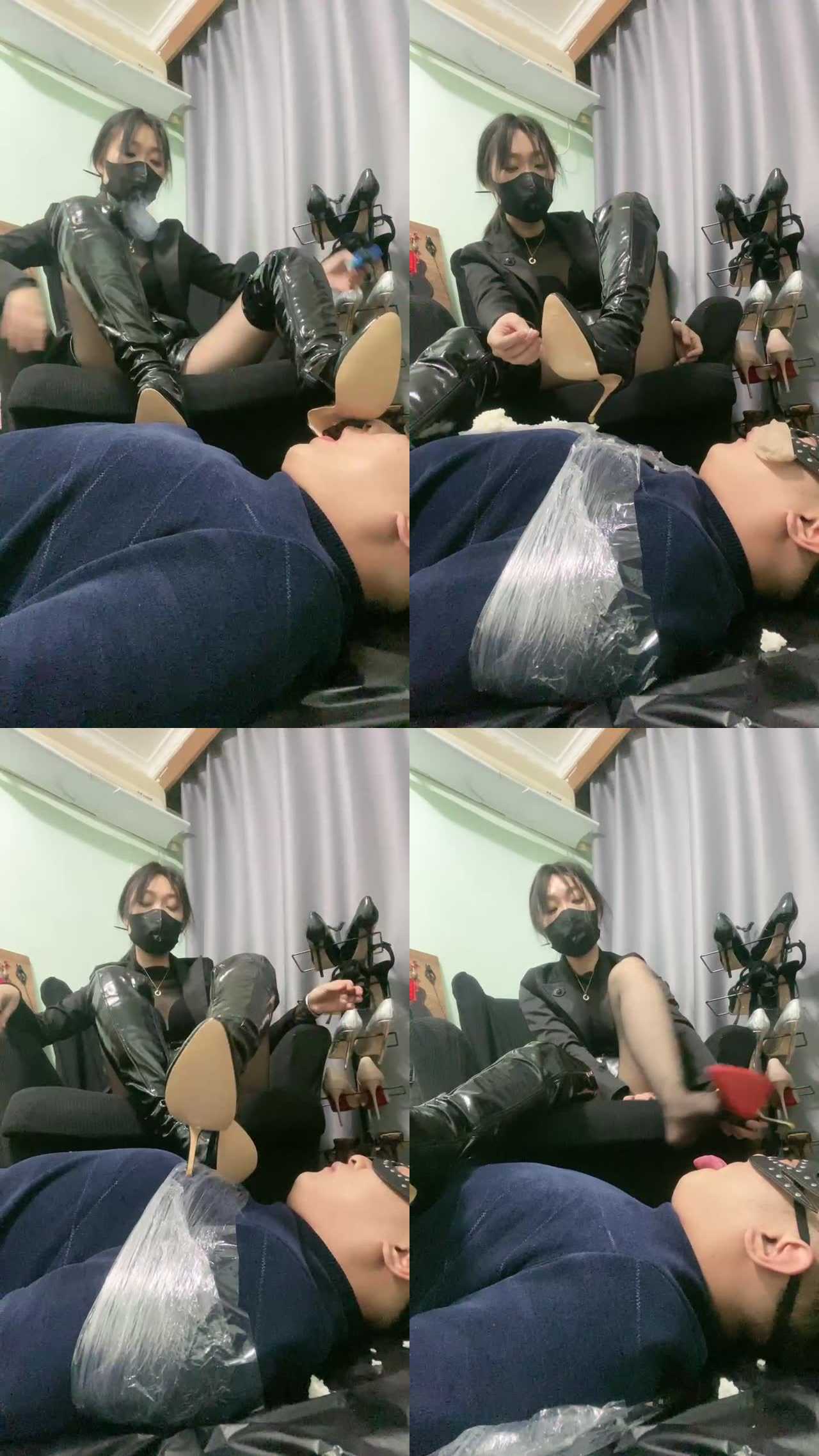 【巍一】长靴黑丝踩脚垫