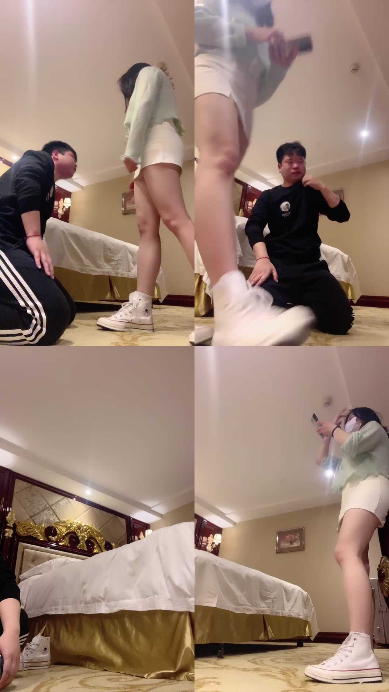 【强抚】高帮帆布鞋白袜辱奶狗