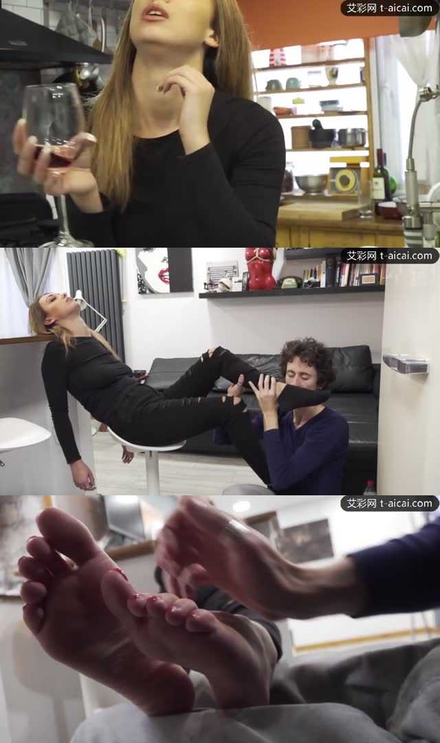 【欧美女王】脱了皮靴闻她臭棉袜脚！贱男还把女神玩坏了！