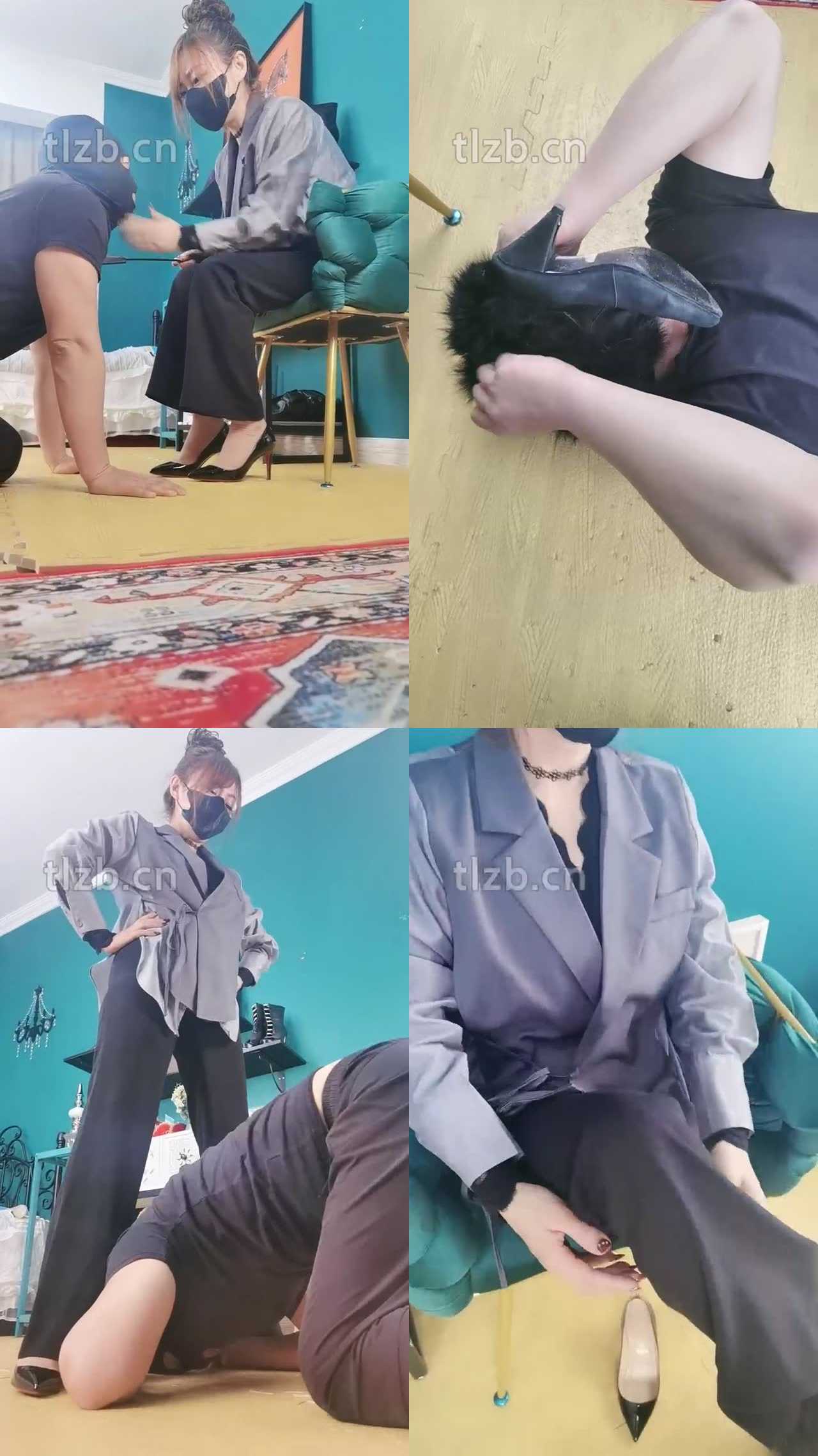 【魔鬼天使】高跟碾压狗爪/强制闻鞋/磕头求饶/骑马爬