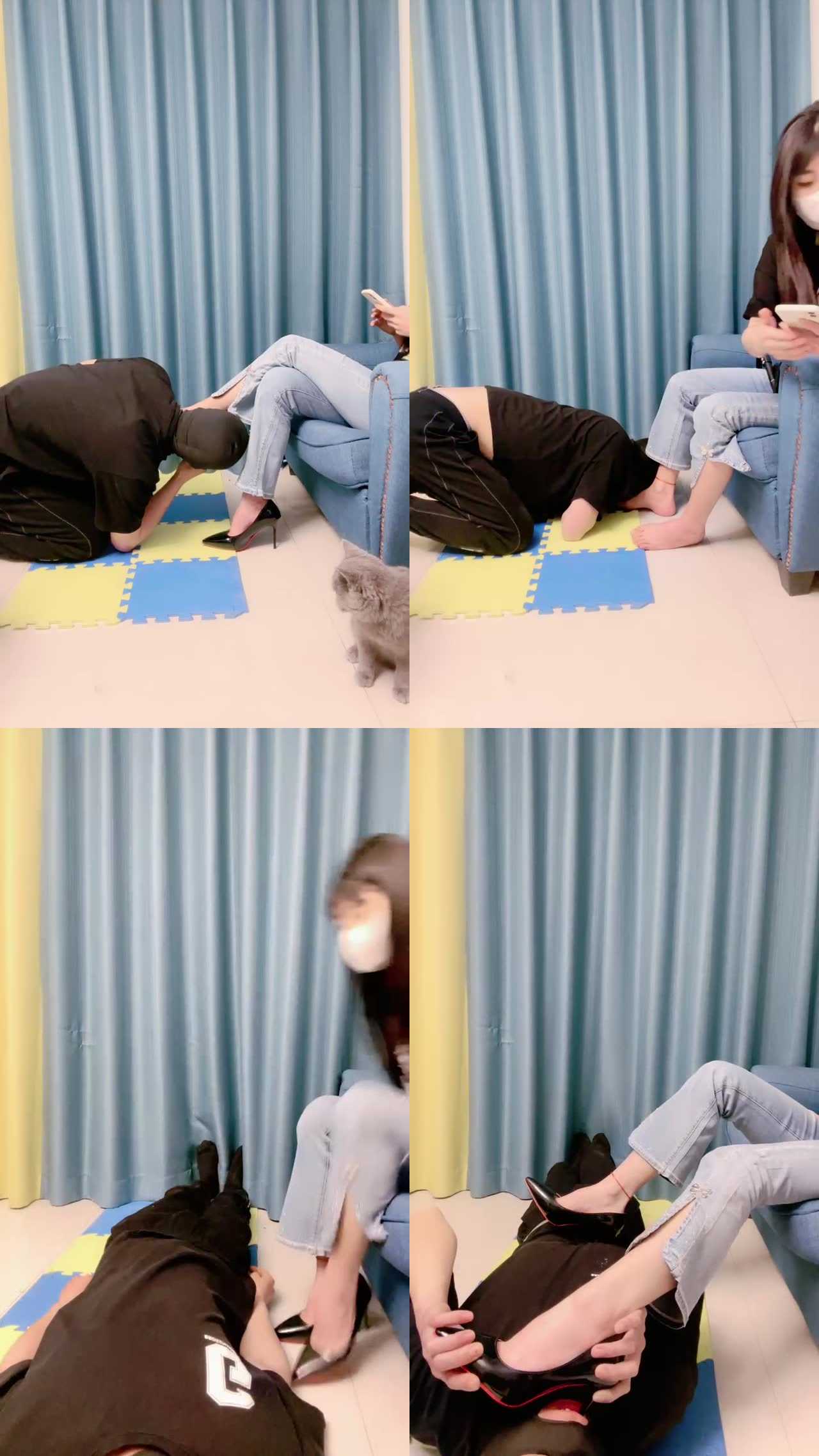 【兔兔大人】卑微男友求舔脏鞋